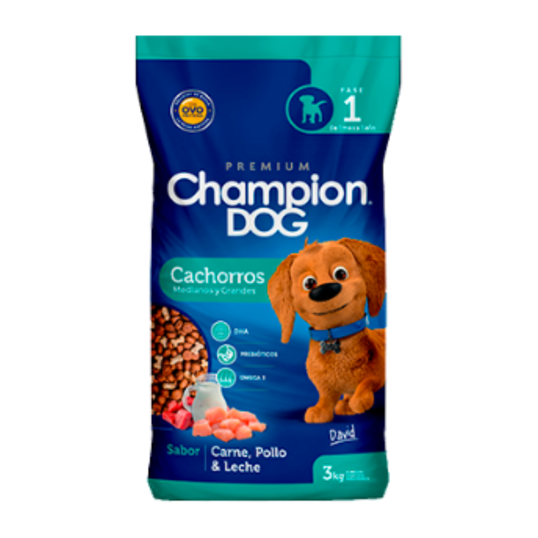 10_9aa291d3-63c3-4702-94dc-974f4b29b8fe Champion Dog comida Cachorros 18 Kg. - Imagen 1