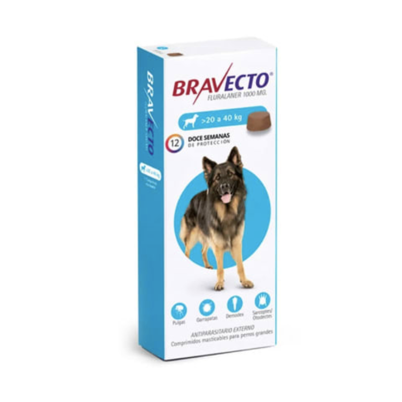 12_1676b36b-6c18-4ada-bf8e-9bd4087f9a8a Bravecto antiparasitario perros de 20 a 40 Kg. - Imagen 1