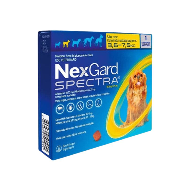 17_c0fb2eaa-82f4-4d1a-9014-8a1da0dc5fc6 NexGard Spectra 3,6 a 7,5 Kg. (1 comprimido) - antiparasitario para perros - Imagen 1