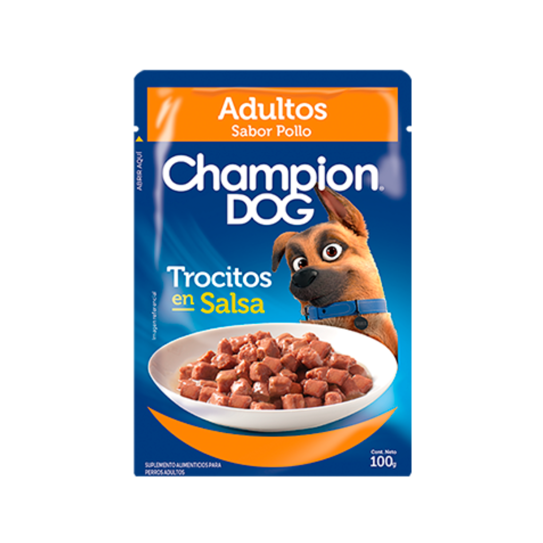 21 Sobre Champion Dog Trocitos en Salsa Adultos - Sabor Pollo (100 gr.) - Imagen 1