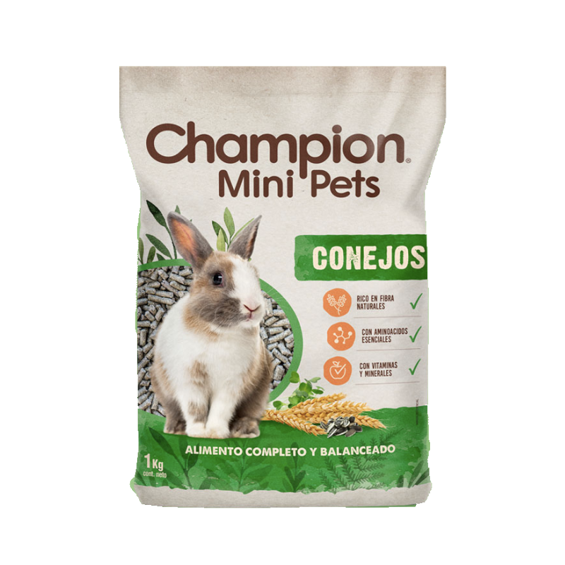 23_44beb1ea-c170-421b-b99b-e2c1ef4afd56 Champion Mini Pets comida Conejos 1 Kg. - Imagen 1