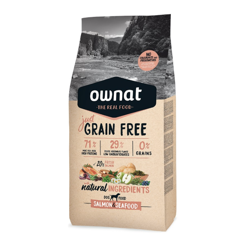 52_4763da0c-e16b-4006-9133-cc1f31d1446b Ownat comida para Perro Grain Free Salmón & Mariscos 3 Kg. - Imagen 1