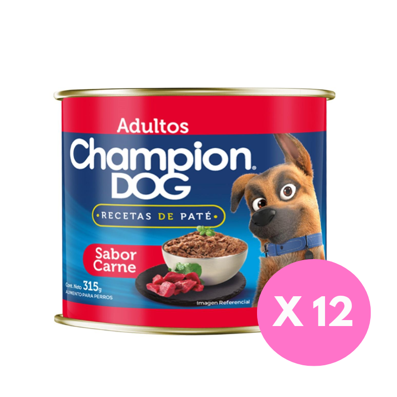 FOTOS SIN FONDO (2) Pack 12 Latas Champion Dog Recetas de Paté - Carne - Imagen 1