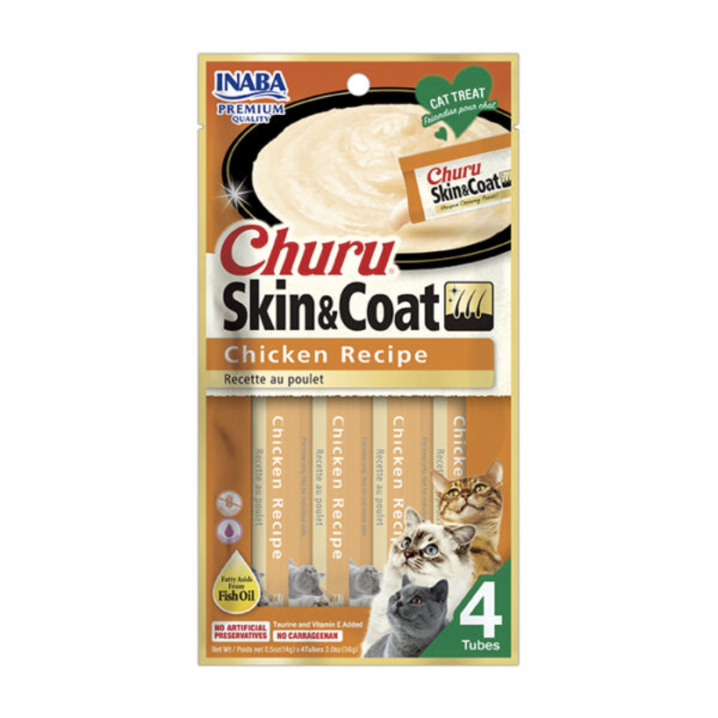 FOTOSFONDOBLANCO_1_253e9134-da18-4412-b167-4374fcefd1d4 Churu gato Skin & Coat - Sabor Pollo - Imagen 1