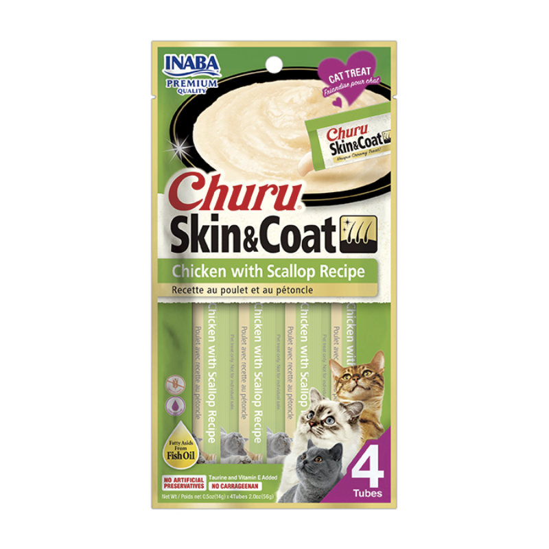 FOTOSFONDOBLANCO_2_1956b2fe-ec45-48c2-9cce-7926cc4839cf Churu gato Skin & Coat - Pollo con Ostión - Imagen 1