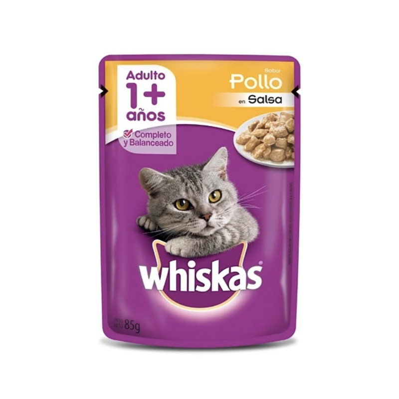 FOTOSFONDOBLANCO_2_577bbbce-6a20-4ea5-92ea-14faf54414ee Pack 12 sobres Whiskas - Pollo en salsa - Imagen 1