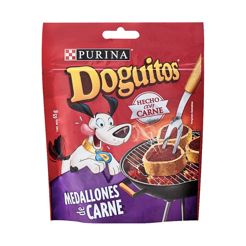 FOTOSFONDOBLANCO_b6f09017-0a80-49bb-82e3-4522f8b085ee Caja 15 Doguitos Snack Sabor Medallones de Carne - Imagen 1