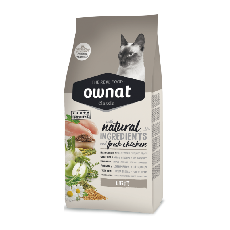 FOTOSSINFONDO_1_7d435566-aa81-49e3-8475-d9d395b479ff Ownat Classic comida para Gato light 4 Kg. - Imagen 1