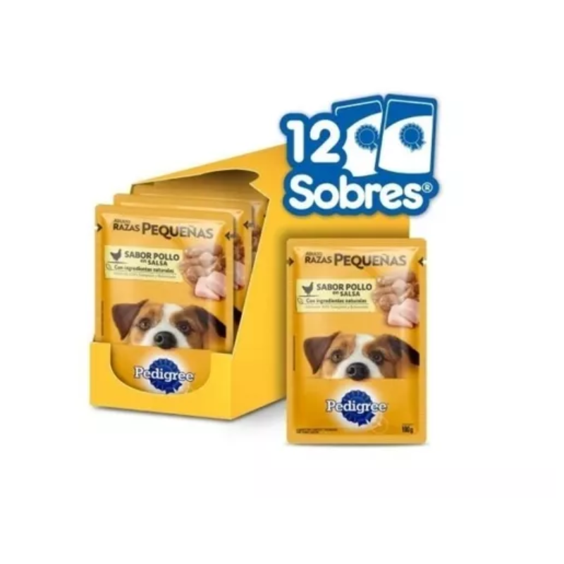 FOTOSSINFONDO_1_bb3042ac-c1e3-4df9-bdb6-85d8ff394edb Pack 12 sobres Pedigree Adulto Razas Pequeñas - Pollo - Imagen 1