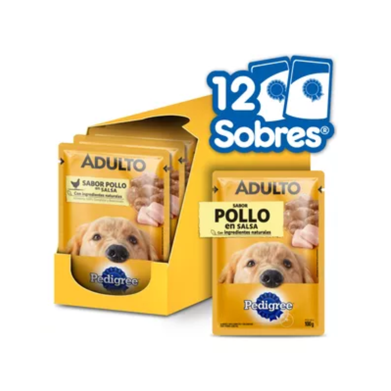 FOTOSSINFONDO_1_f48dee59-2a42-4e65-8ef5-962a750e2688 Pack 12 sobres Pedigree Adulto - Pollo - Imagen 1