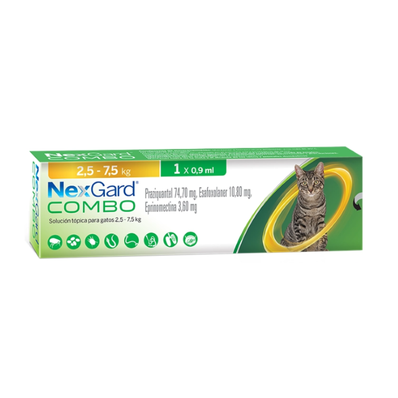 FOTOSSINFONDO_1_fa4a81ad-b00c-452c-a4db-d91ec6363925 Nexgard Combo antiparasitario para gato 2.5 a 7.5 Kg. - Imagen 1