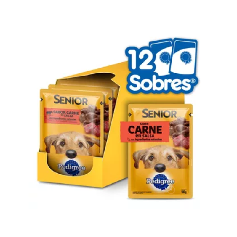 FOTOSSINFONDO_1_fbd0a926-9d94-4816-9b71-9ab4b2af17d5 Pack 12 sobres Pedigree Senior - Carne - Imagen 1