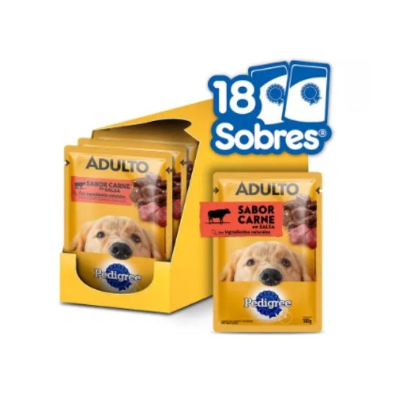 FOTOSSINFONDO_2_21153125-bb25-4a29-96f6-3a0419dfbfad Pack 18 Sobres Pedigree - Carne 100 gr. - Imagen 1