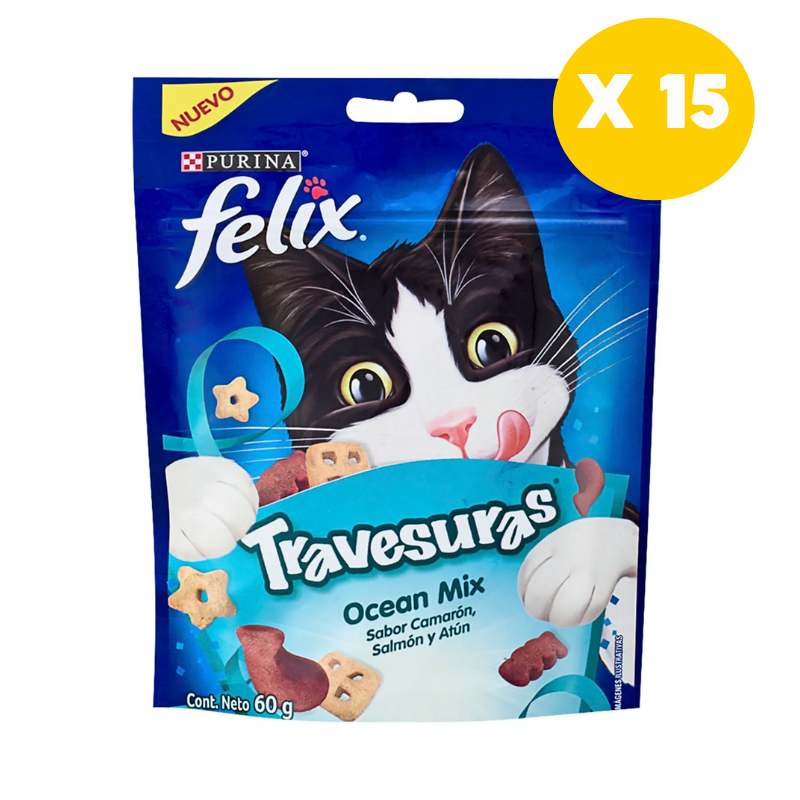 FOTOSSINFONDO_2_7d967521-d820-47d1-aaac-4a47ad4f00a0 Pack 15 Bocaditos Felix Travesuras - Ocean Mix - Imagen 1