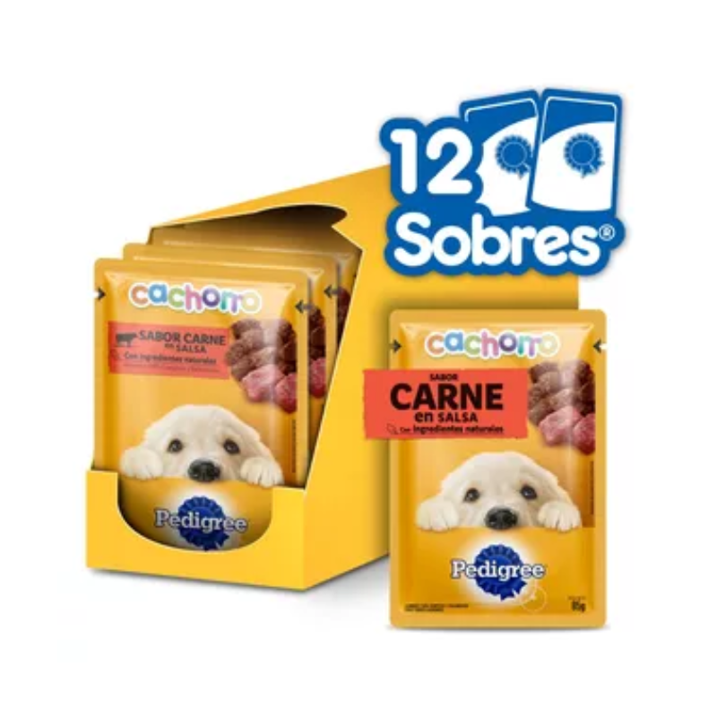 FOTOSSINFONDO_2_853f2814-e82b-44b3-8c4b-c3bb1884725d Pack 12 sobres Pedigree Cachorro - Carne - Imagen 1