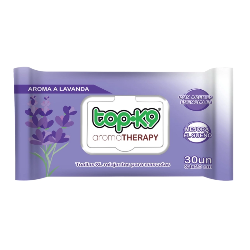FOTOSSINFONDO_590e3af8-d027-4584-8b16-4657e6352fc2 Toallitas húmedas aroma therapy Top K9 Lavanda - Imagen 1