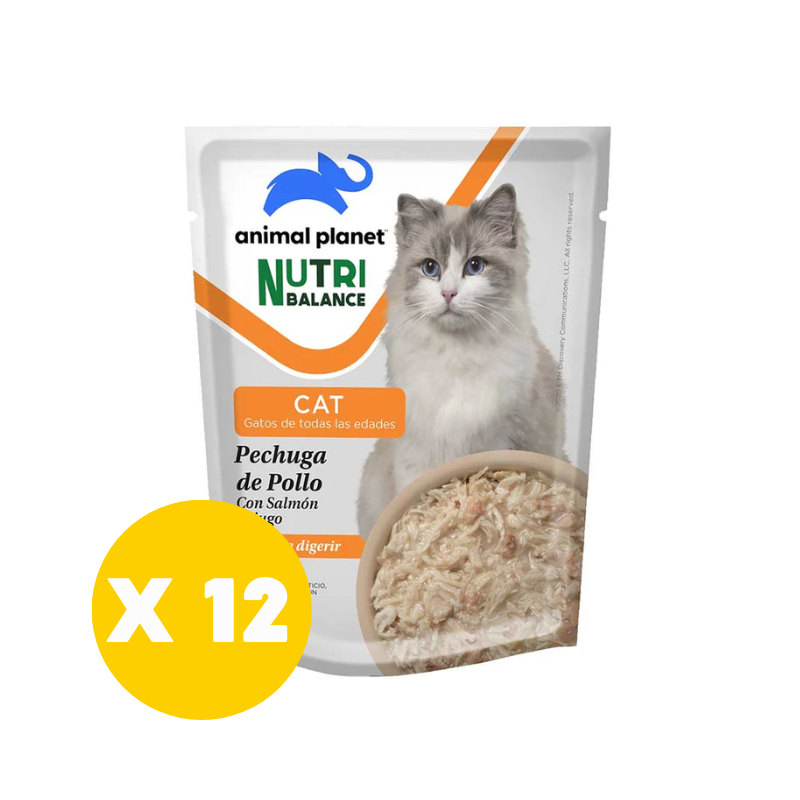 FOTOSSINFONDO_97ee31d6-58c2-4ecb-ac6c-dcb86a567231 Pack 12 Pouch Animal Planet NutriBalance Gato 85 gr. - Imagen 1