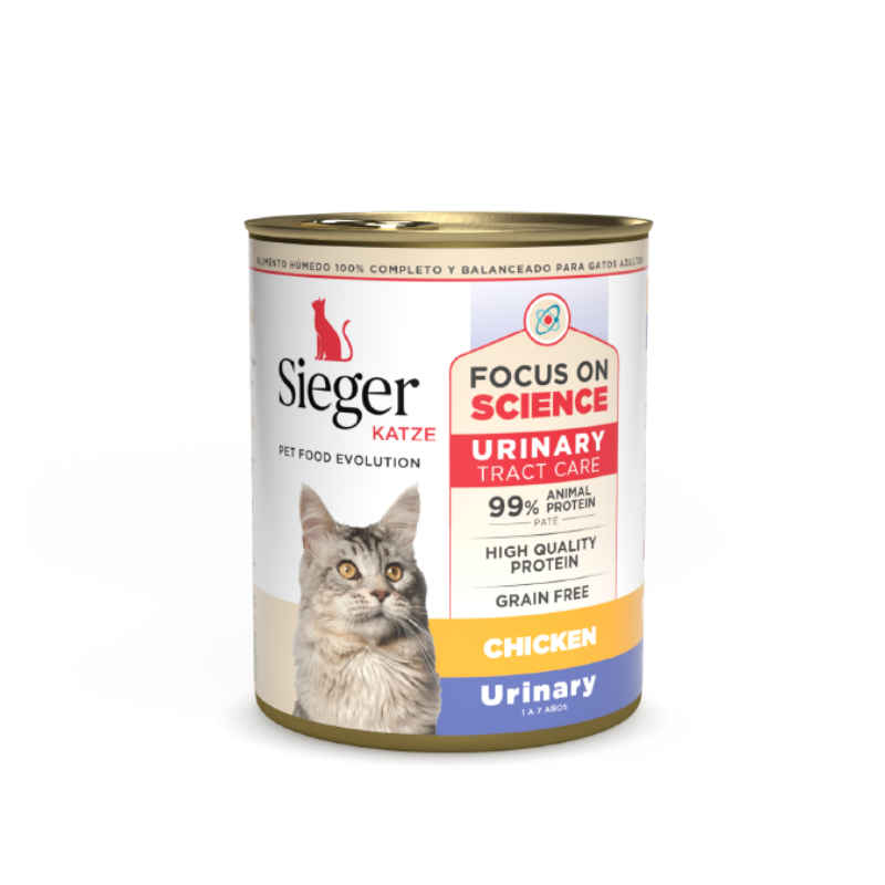 FOTOS SIN FONDO (1) Lata Sieger para gato Urinary - Pollo 340 gr. - Imagen 1