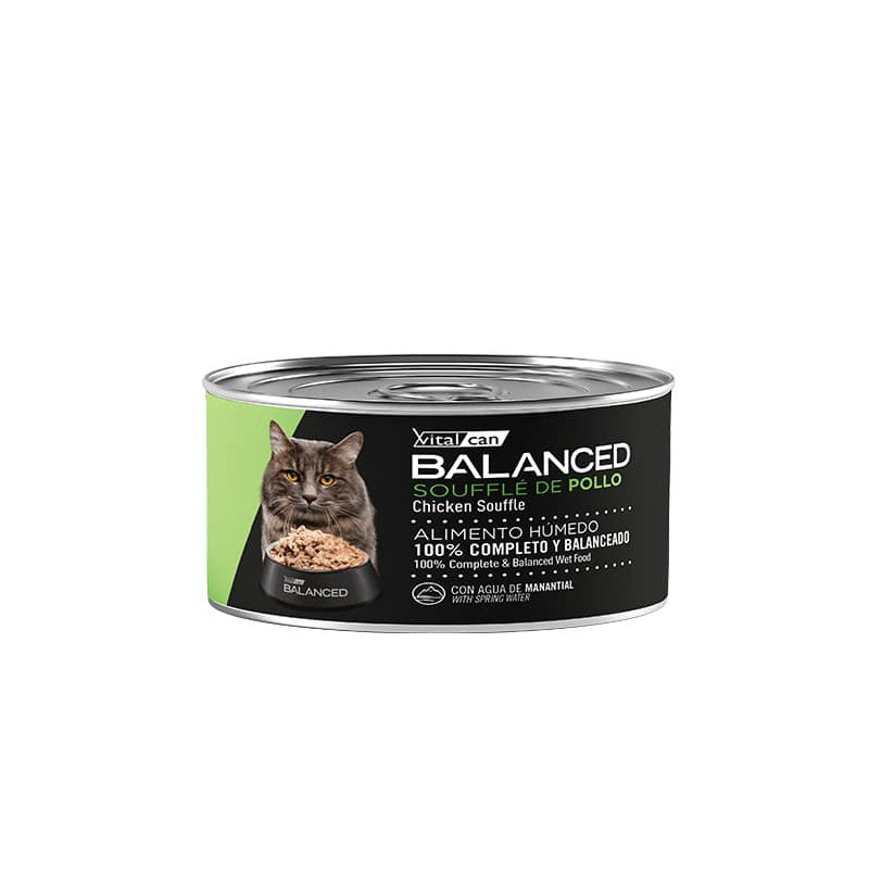 FOTOS SIN FONDO (1) Lata Vitalcan Balanced para gato castrado - Soufflé de Pollo 85 gr. - Imagen 1
