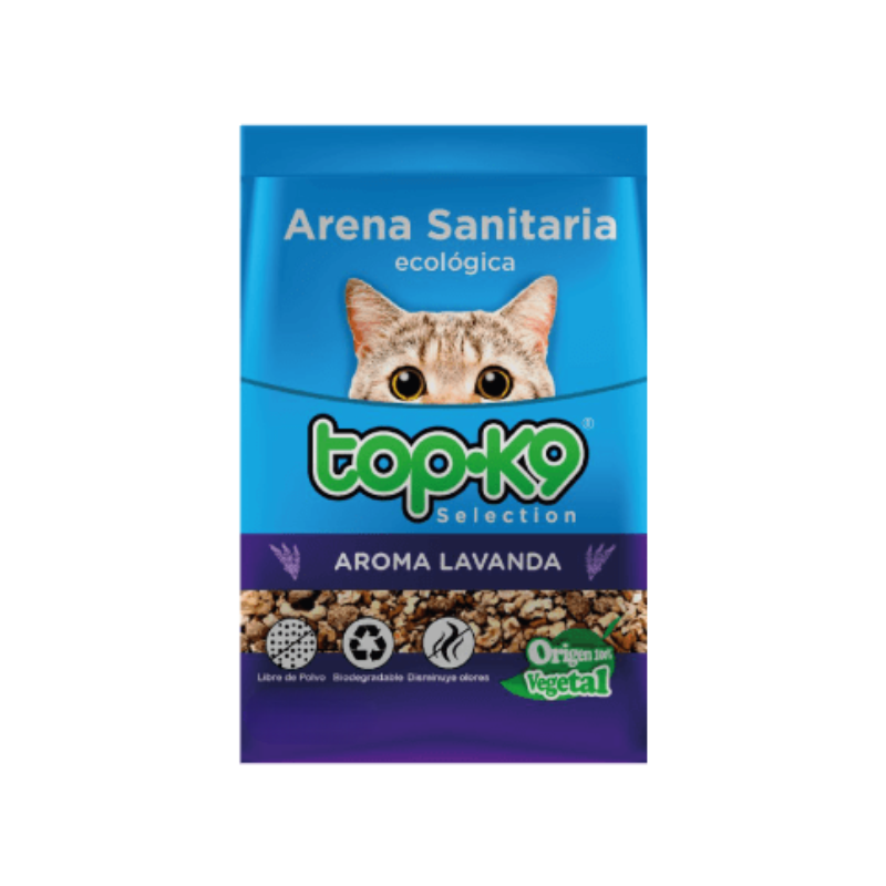 FOTOS SIN FONDO (1) Arena sanitaria ecológica TopK9 Lavanda 10 Kg. - Imagen 1