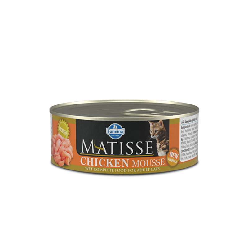 FOTOS SIN FONDO (2) Matisse lata para gato Mousse de pollo 85 gr. - Imagen 1