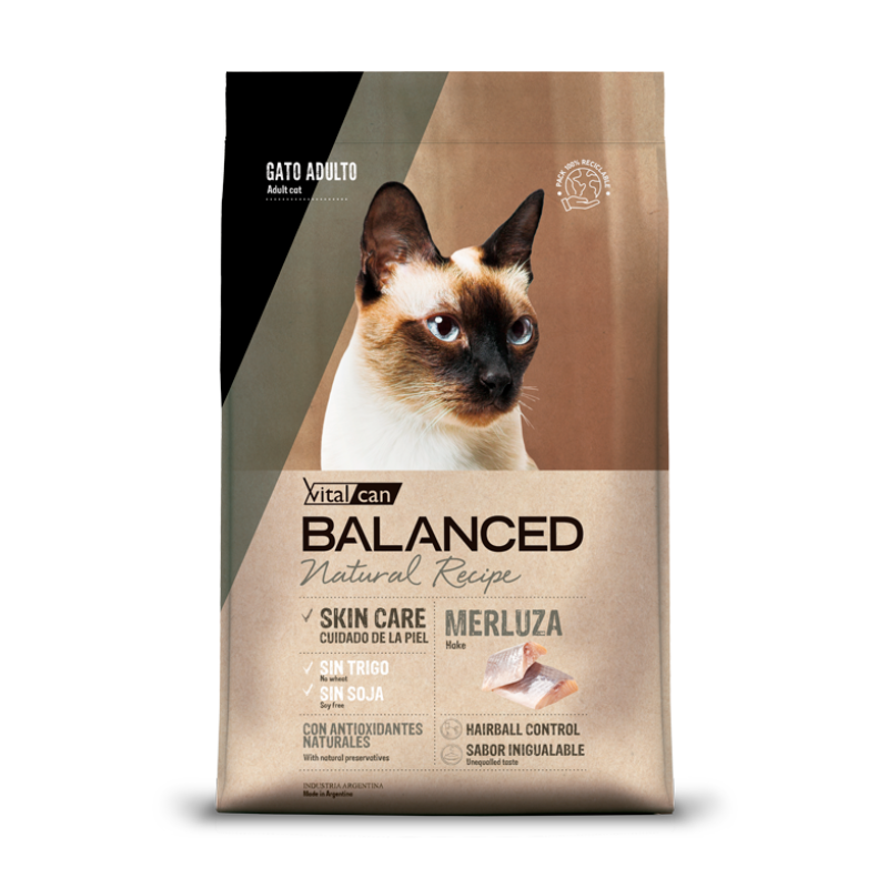 FOTOSSINFONDO_2_0762bd35-e509-4246-85f1-d830f1de01b3 VitalCan Balanced Natural Recipe Merluza para gato adulto 3 Kg. - Imagen 1
