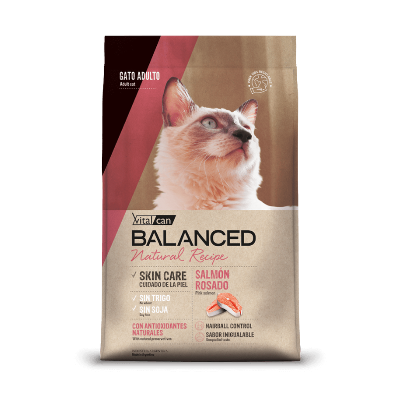 FOTOSSINFONDO_4_2dee8992-21e7-4544-9426-6347be975403 VitalCan Balanced Natural Recipe Salmón para gato adulto 3 Kg. - Imagen 1