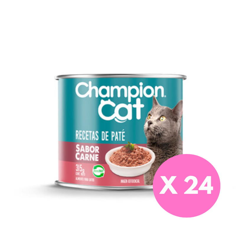 FOTOS SIN FONDO (10) Pack 24 Latas Champion Cat Recetas de Paté - Sabor Carne - Imagen 1