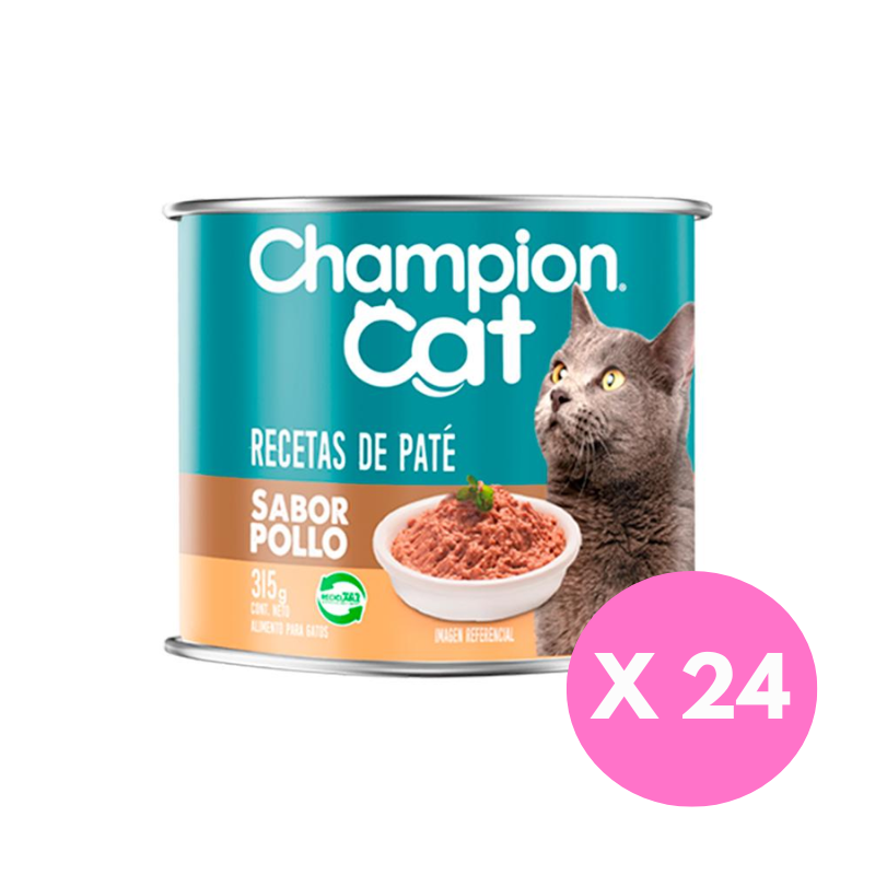 FOTOS SIN FONDO (13) Pack 24 Latas Champion Cat Recetas de Paté - Pollo - Imagen 1