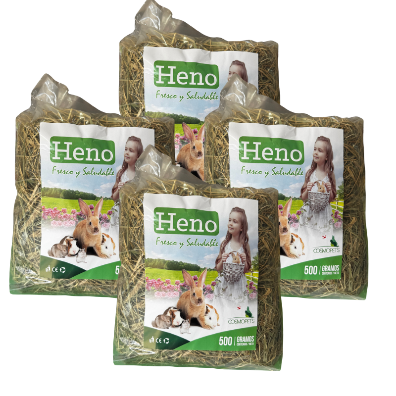 pack heno Pack X4 Heno de Ballica Cosmopet 500 gr. - Imagen 1