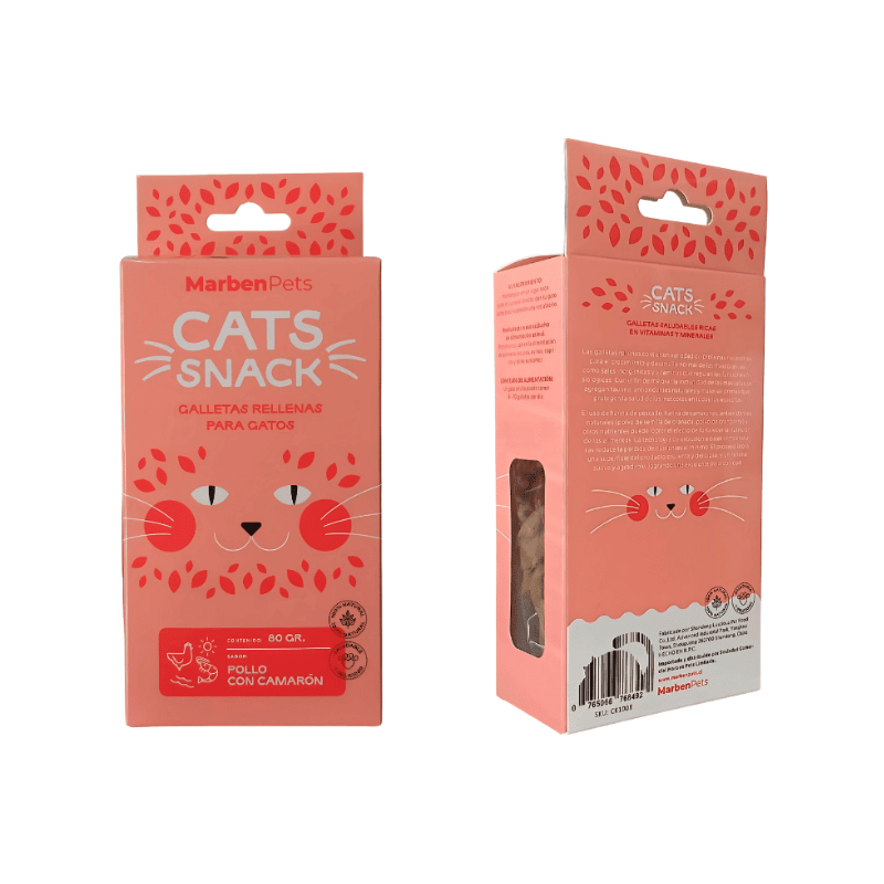 snack Cats Snack premio para gatos - Pollo con camarón 80 gr. - Imagen 1