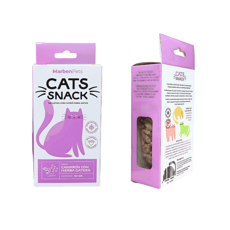 snack Cats Snack premio para gatos - Camarón con hierba gatera 80 gr. - Imagen 1