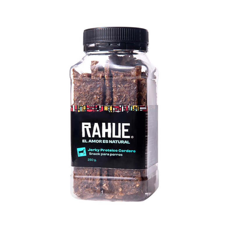 FOTOS SIN FONDO (3) Rahue snack perro Jerky proteina de cordero 250 gr. - Imagen 1