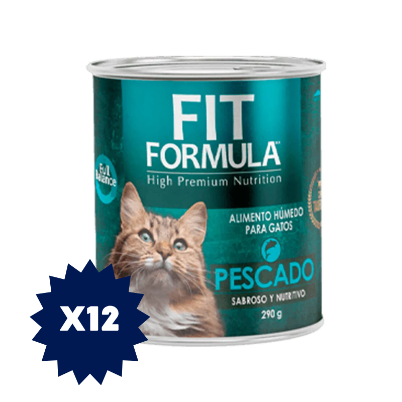 1 Pack 12 Latas Fit Formula Gato - Pescado - Imagen 1