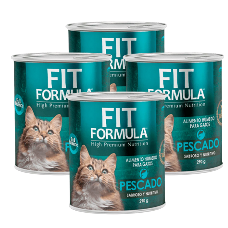 2 Pack 4 Latas Fit Formula Gato - Pescado - Imagen 1