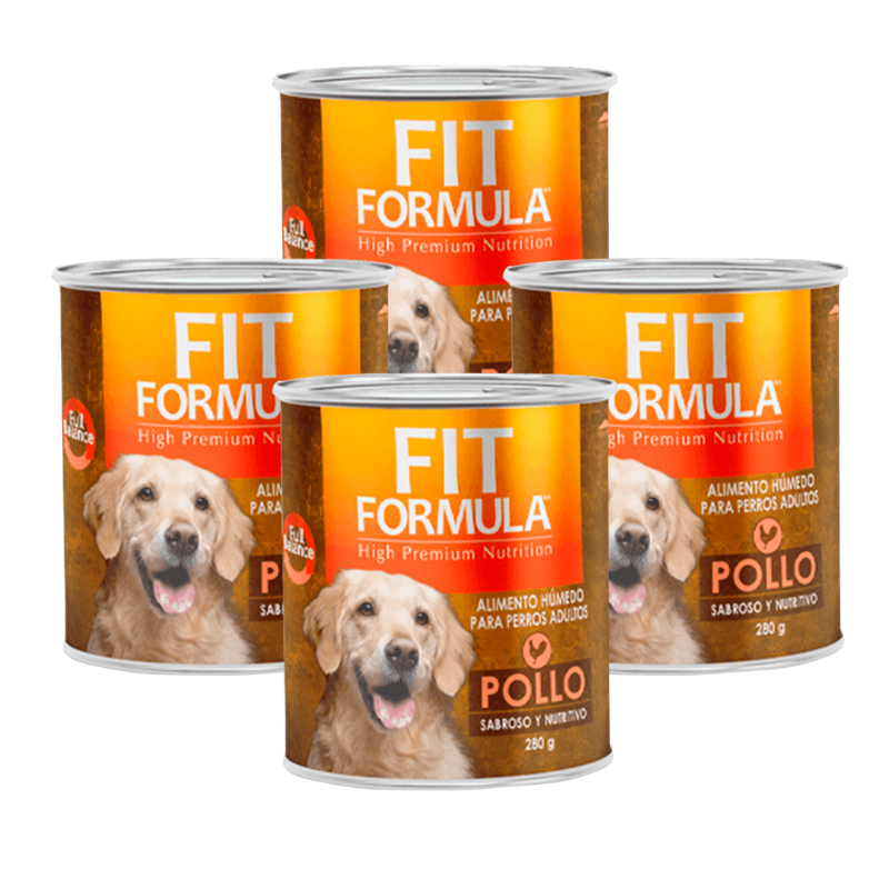 FOTOS SIN FONDO (2) Pack 4 Latas Fit Formula Perro Adulto - Pollo - Imagen 1
