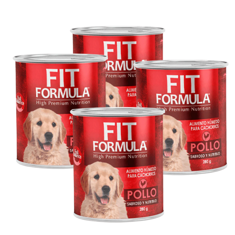 FOTOS SIN FONDO (5) Pack 4 Latas Fit Formula Perro Cachorro - Pollo - Imagen 1