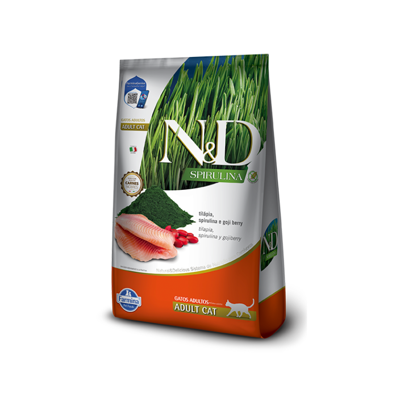 spirulina ad N&D Spirulina con tilapia comida gato Adulto 1.5 Kg. - Imagen 1