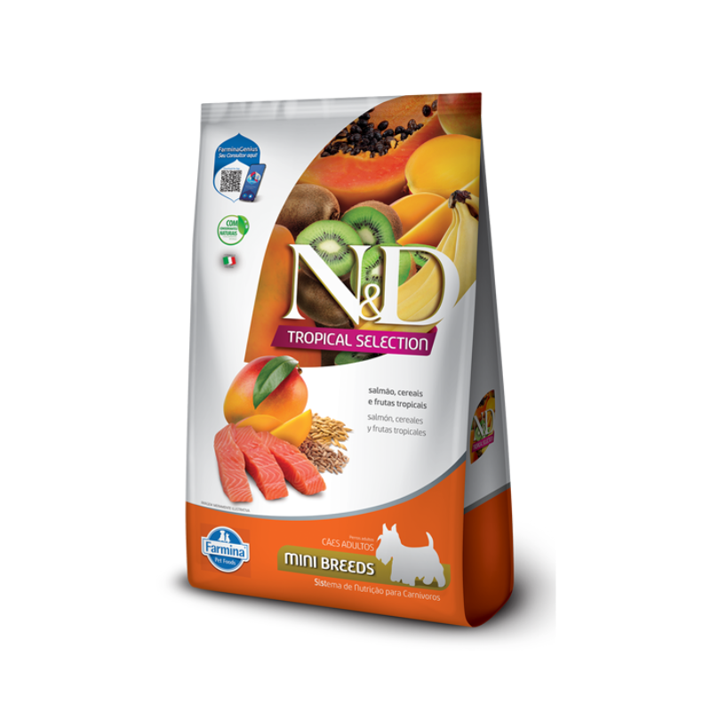 tropical salmon ad mini N&D Tropical con salmón comida perro adulto mini 2.5 Kg. - Imagen 1