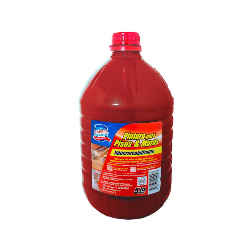 FOTOS SIN FONDO (6) Pintura para pisos y muros rojo Llabres 5 litros - Imagen 1