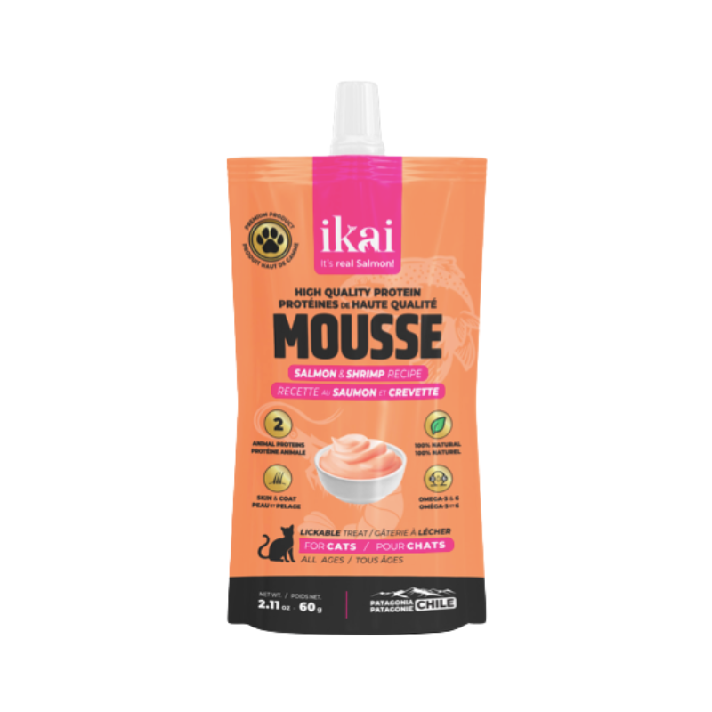 FOTOS SIN FONDO Ikai Mousse cremoso para gatos - Salmón y camarón 60 gr. - Imagen 1