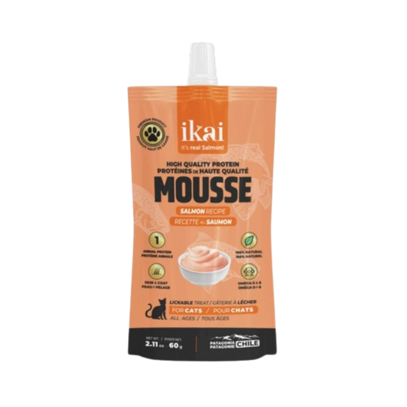 FOTOS SIN FONDO (4) Ikai Mousse cremoso para gatos - Salmón 60 gr. - Imagen 1