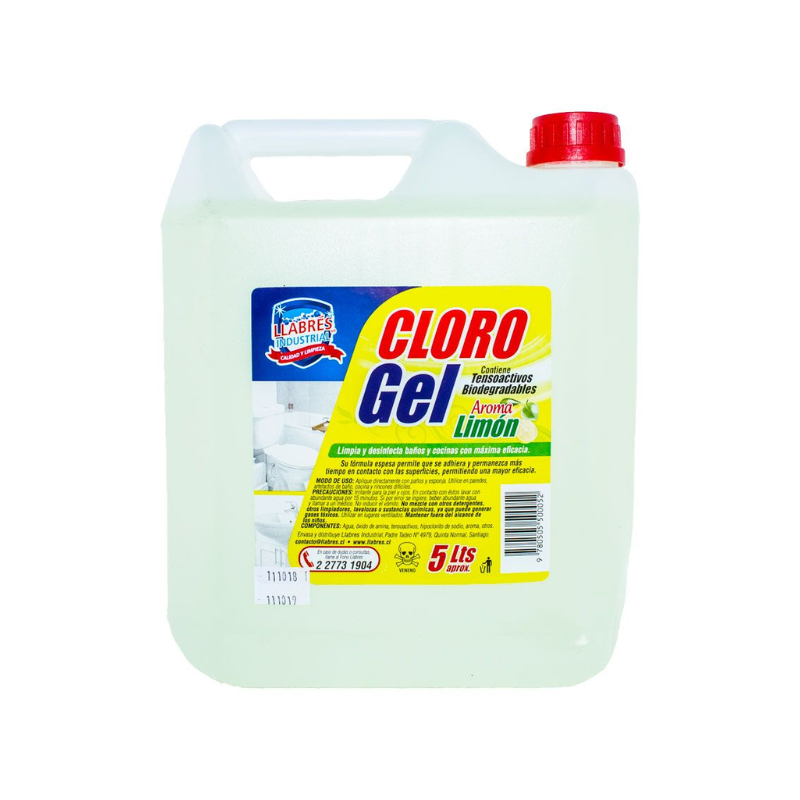 FOTOS SIN FONDO Cloro gel Llabres aroma limón 5 litros - Imagen 1