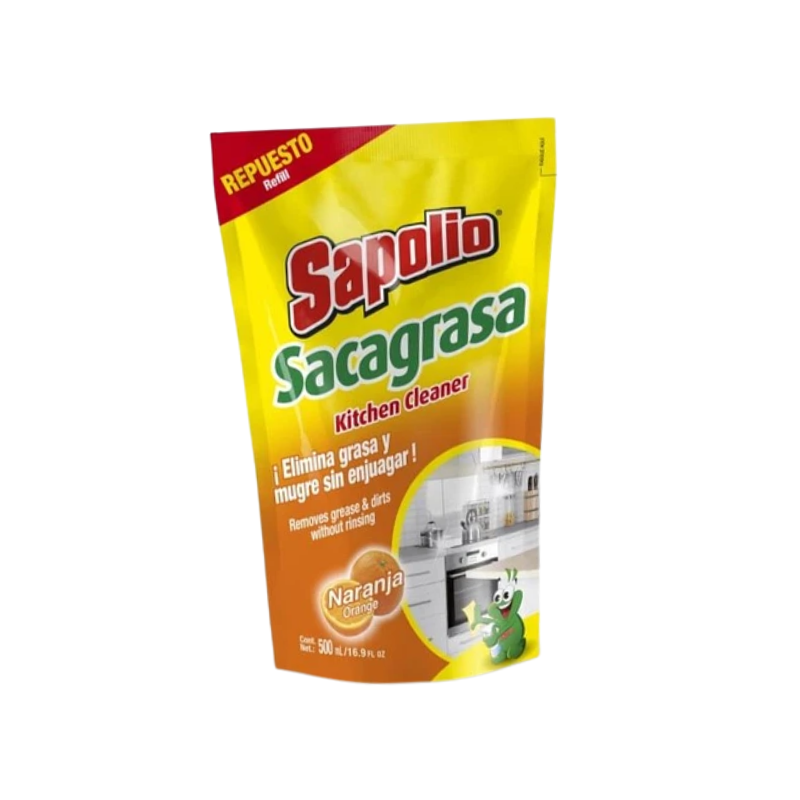 FOTOS SIN FONDO (2) Sacagrasa Recarga Sapolio Naranja 500 ml. - Imagen 1