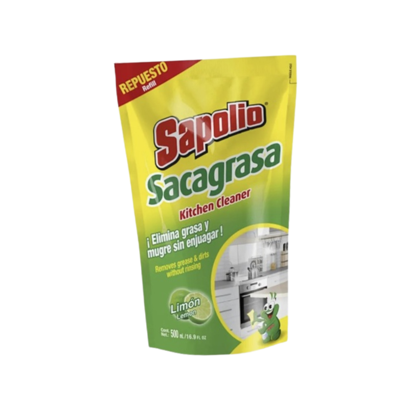 FOTOS SIN FONDO (3) Sacagrasa Recarga Sapolio Limón 500 ml. - Imagen 1