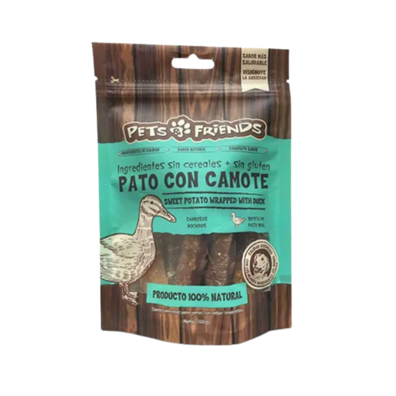 FOTOS SIN FONDO (5) Snack para Perro Pato con Camote Pets & Friends 100 g - Imagen 1