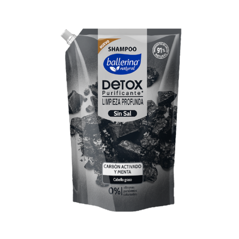 FOTOS SIN FONDO (6) Shampoo Ballerina Detox Carbón Activado y Menta 750 ml. - Imagen 1