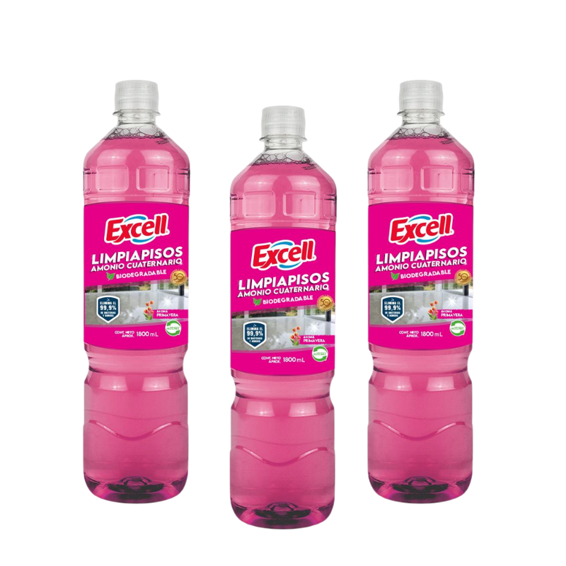 PRIMA Pack 3 Limpiapisos Excell con Amonio Cuaternario Primavera 900 ml. - Imagen 1